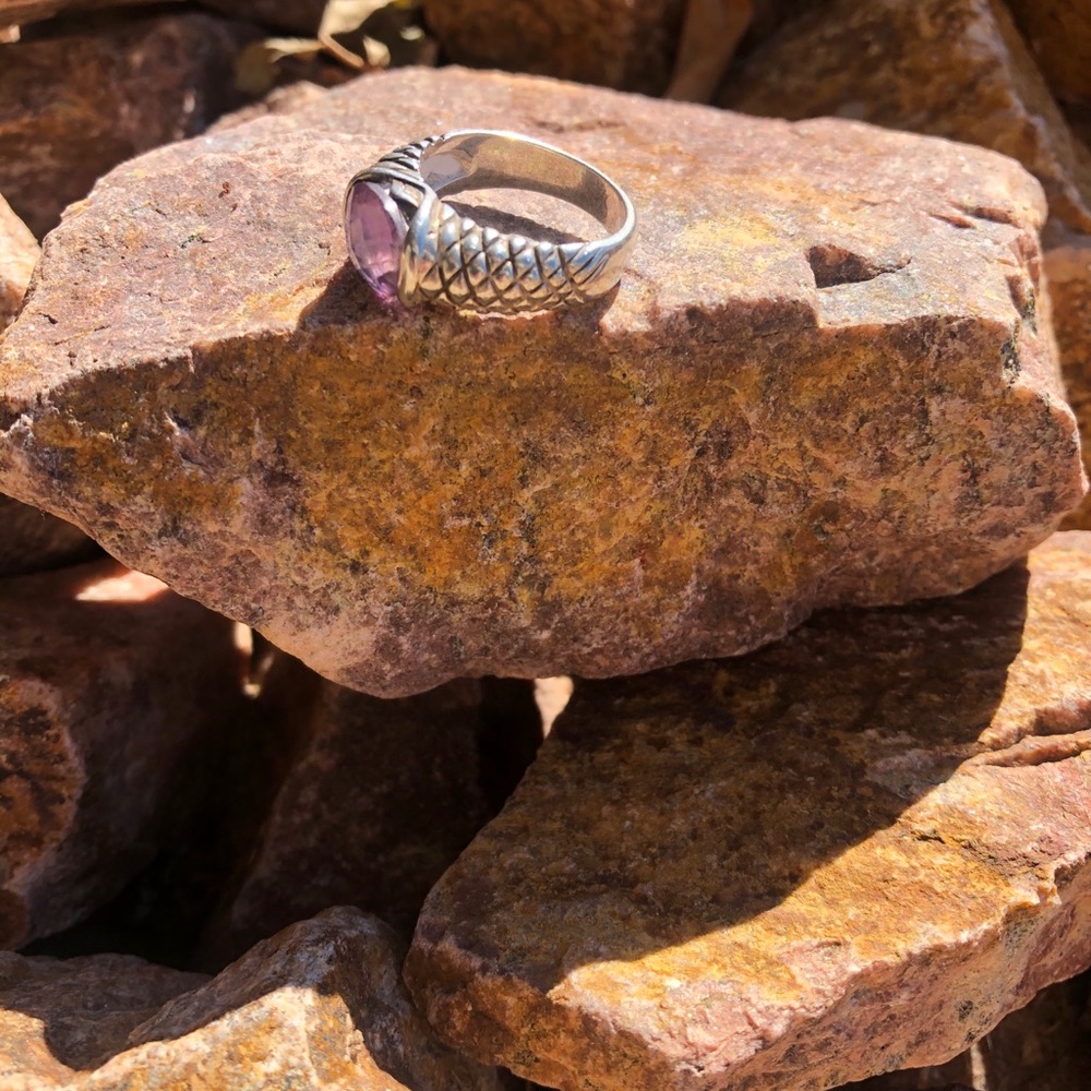 Silver ring with Amethyst stone